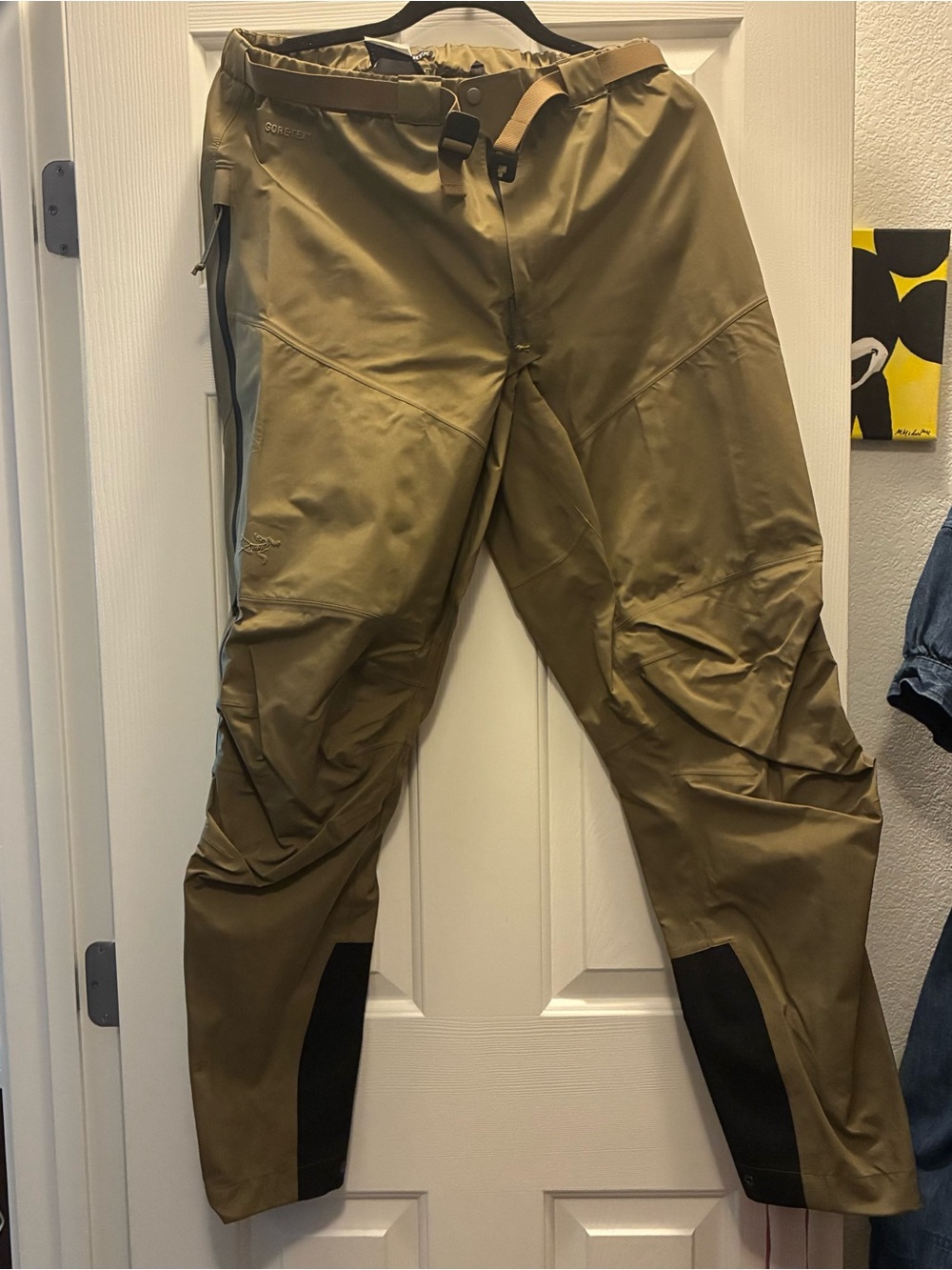 Arc'teryx Olive/Tan Technical Cargo Pants with Integrated Belt